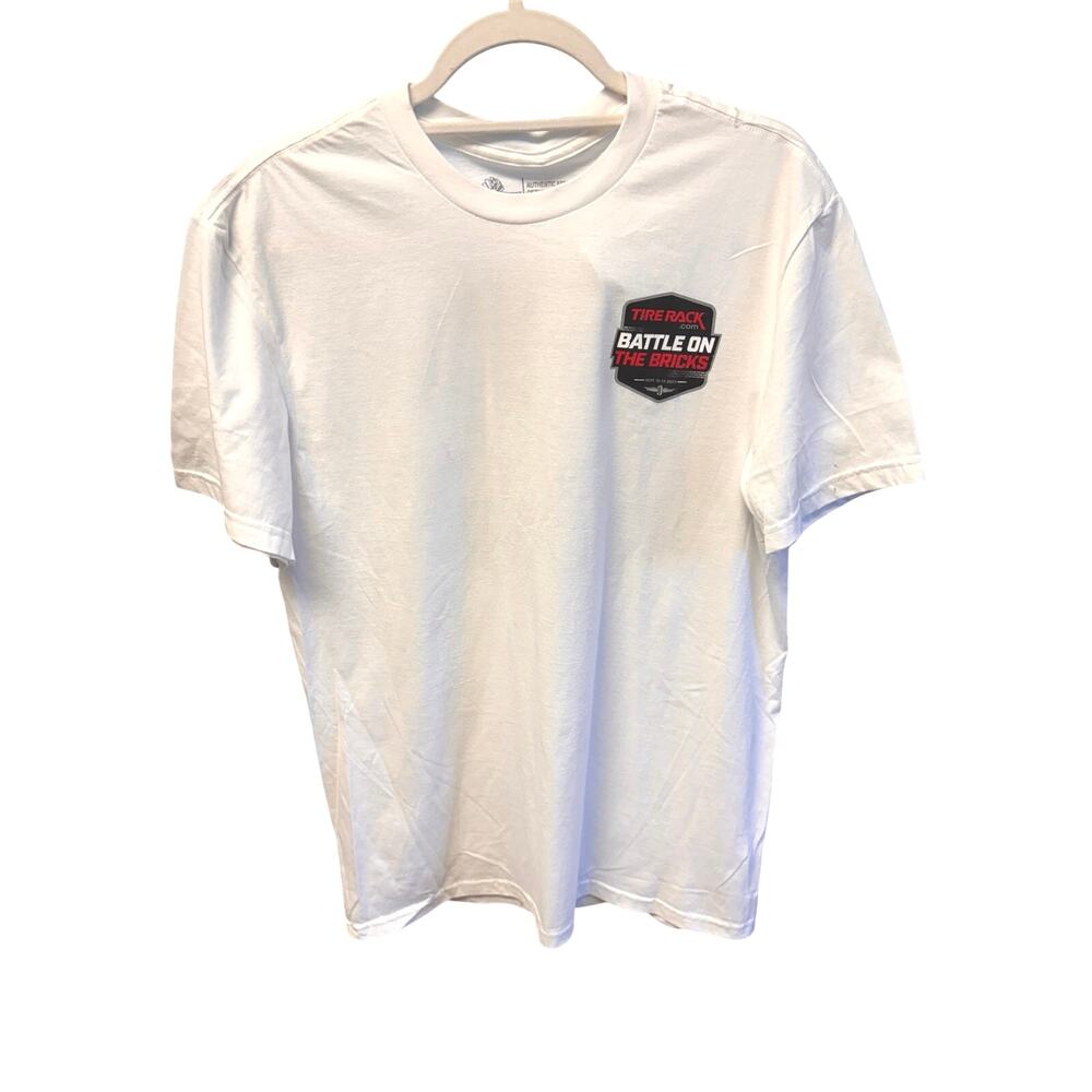 Indianapolis 500 white t-shirt “
“Tire Rack Battle on the Bricks"